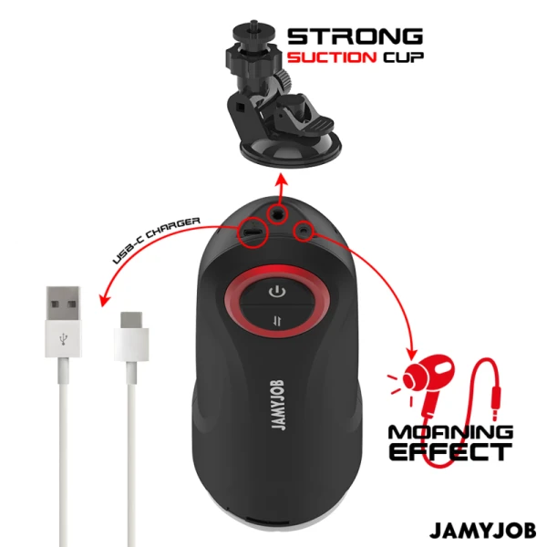 Jamyjob Gravity Automatische Masturbator met Stoot- en Zuigfunctie Zwart