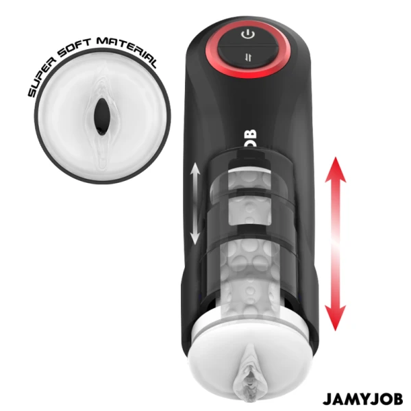 Jamyjob Gravity Automatische Masturbator met Stoot- en Zuigfunctie Zwart