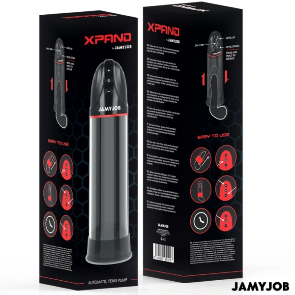 Jamyjob Xpand Automatische Penispumpe mit 3 Saugstufen Grau