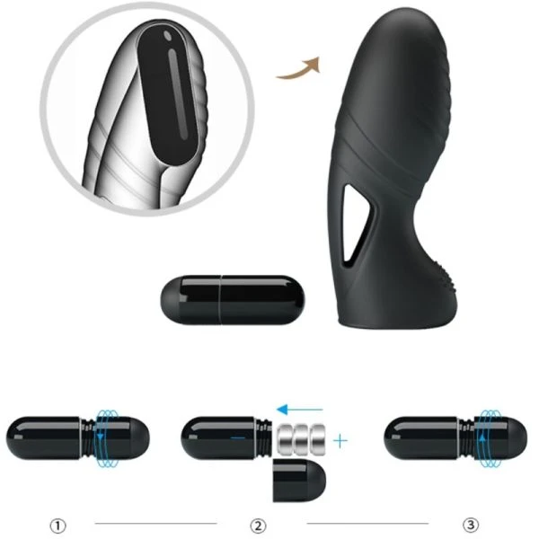 FUN Toys Pretty Love Alan Siliconen Vingervibrator Zwart