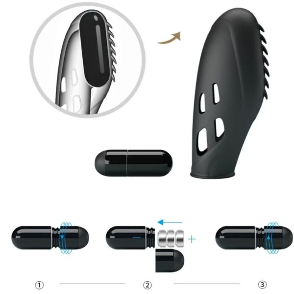 FUN Toys Siliconen Vingervibrator Pretty Love Gilo Zwart