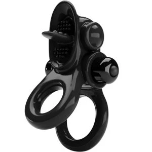 FOR HIM Pretty Love Passionate Ring Vibrationsring mit Klitorisstimulator Schwarz
