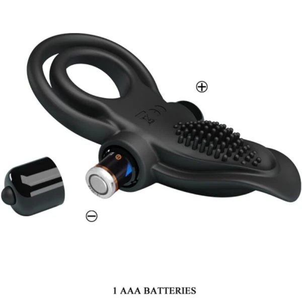 FOR HIM Pretty Love Dubbele Vibratiering met Clitorisstimulator 10 Vibraties Zwart