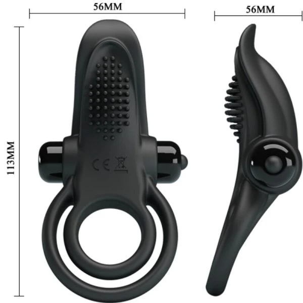 FOR HIM Pretty Love Dubbele Vibratiering met Clitorisstimulator 10 Vibraties Zwart