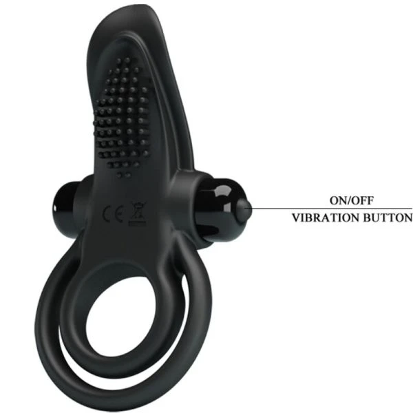 FOR HIM Pretty Love Dubbele Vibratiering met Clitorisstimulator 10 Vibraties Zwart