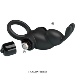FOR HIM Pretty Love Vibratiering met Rabbit-kittelaarstimulator, 10 trillingen, Zwart FOR HIM Pretty Love Vibratiering met Rabbit-kittelaarstimulator, 10 trillingen, Zwart - Afbeelding 5