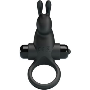 FOR HIM Pretty Love Vibratiering met Rabbit-kittelaarstimulator, 10 trillingen, Zwart FOR HIM Pretty Love Vibratiering met Rabbit-kittelaarstimulator, 10 trillingen, Zwart - Afbeelding 2
