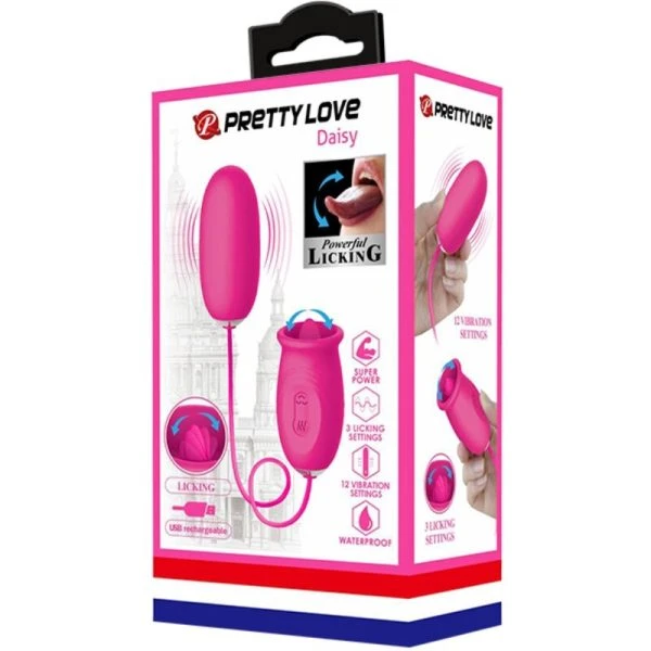 FUN Toys Pretty Love Daisy Vibro-Ei met Tongstimulatie, Roze FUN Toys Pretty Love Daisy Vibro-Ei met Tongstimulatie, Roze