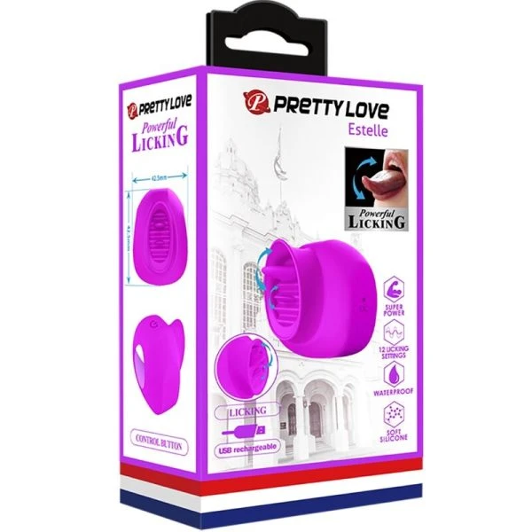 High Tech Pretty Love Estelle Auflegevibrator mit Zungenstimulation, Lila