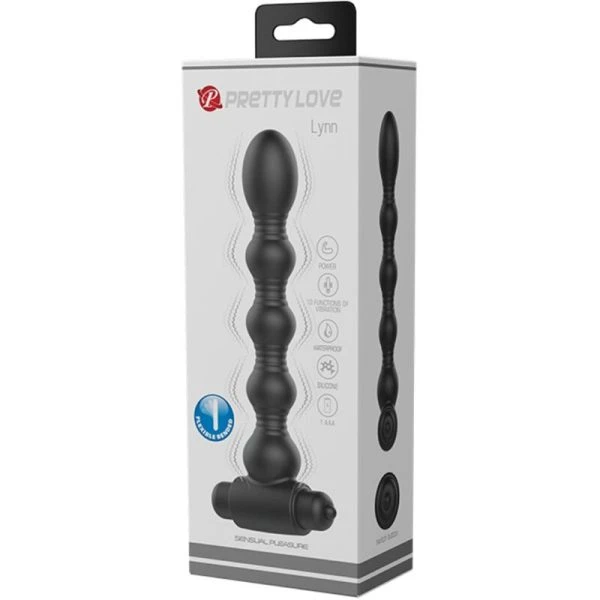 Anaal Speelgoed Pretty Love Lynn Siliconen Anaalplug met 10 Trillingen Zwart