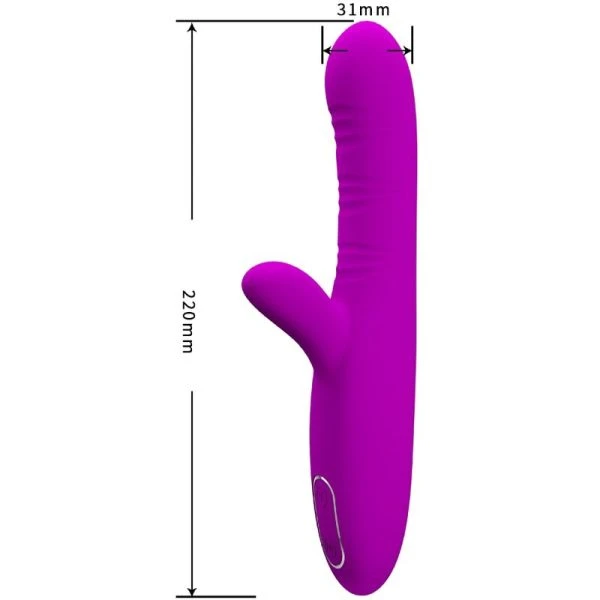 High Tech Pretty Love Angelique Multifunctionele Vibrator met Clitorisstimulator, Paars