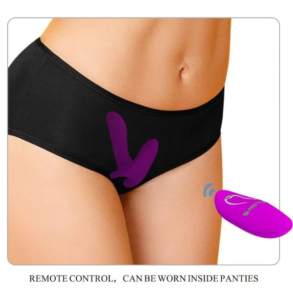 Remote Control Pretty Love Massager & Vibrator met 12 trillingen en afstandsbediening paars