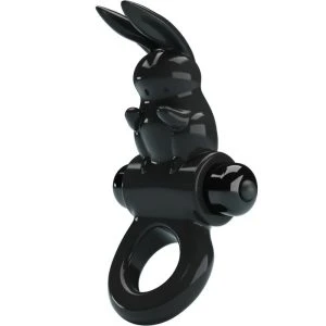 FOR HIM Pretty Love Penisring met Hazenoren en 10 Trillingen Zwart