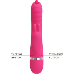 High Tech Pretty Love Phoenix Konijnenvibrator met Klopfunctie, Roze High Tech Pretty Love Phoenix Konijnenvibrator met Klopfunctie, Roze - Afbeelding 4