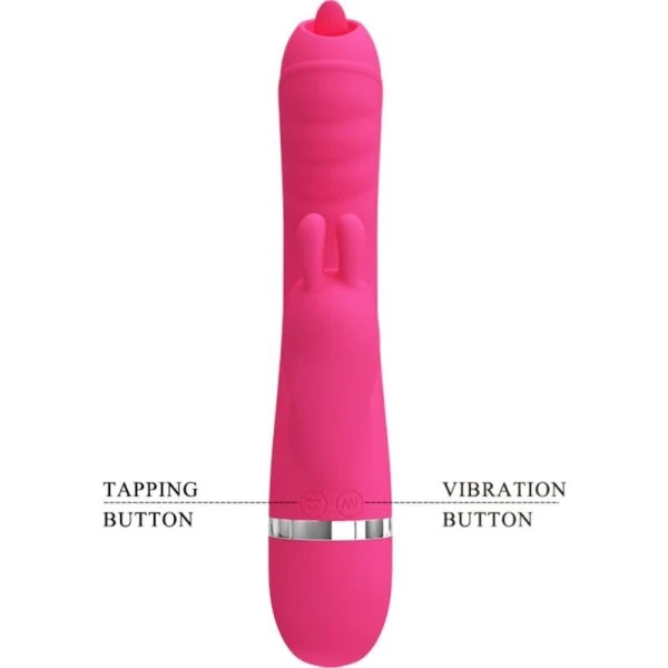 High Tech Pretty Love Phoenix Konijnenvibrator met Klopfunctie, Roze High Tech Pretty Love Phoenix Konijnenvibrator met Klopfunctie, Roze