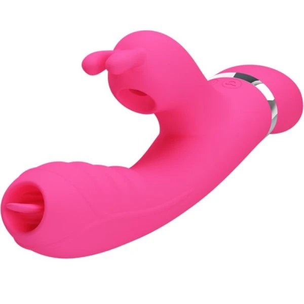 High Tech Pretty Love Phoenix Konijnenvibrator met Klopfunctie, Roze High Tech Pretty Love Phoenix Konijnenvibrator met Klopfunctie, Roze