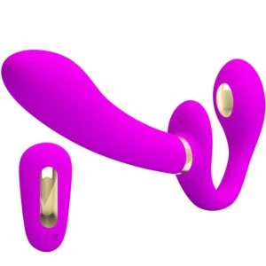 Remote Control Pretty Love – Thunderbird Doppel-Strap-on-Vibrator mit Fernbedienung lila