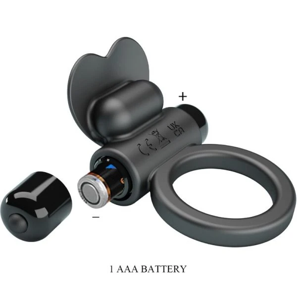 FOR HIM Pretty Love Debonaire Rabbit Vibrating Ring with 10 Vibrations Black