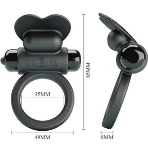 FOR HIM Pretty Love Debonaire Rabbit Vibrating Ring with 10 Vibrations Black FOR HIM Pretty Love Debonaire Rabbit Vibrating Ring with 10 Vibrations Black - Image 4