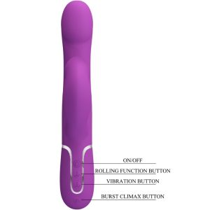 High Tech Pretty Love 4-in-1 Multifunctionele Vibrator met Parelketting, paars High Tech Pretty Love 4-in-1 Multifunctionele Vibrator met Parelketting, paars - Afbeelding 4