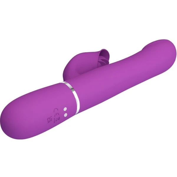 High Tech Pretty Love 4-in-1 Multifunctionele Vibrator met Parelketting, paars