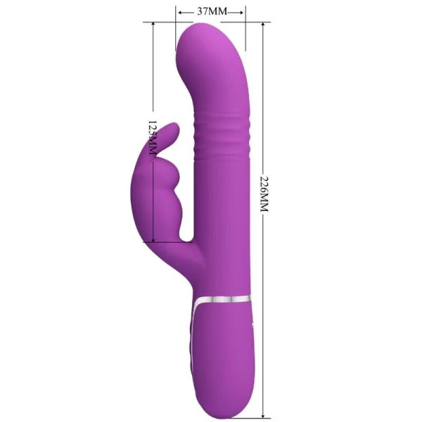 High Tech Pretty Love Coale 4 in 1 Multifunctionele Rabbit Vibrator Paars
