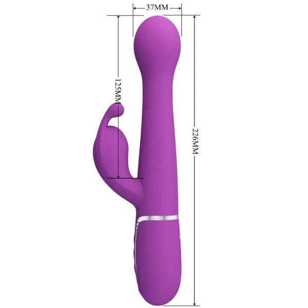 High Tech Pretty Love Dejon 3-in-1-Multifunktions-Rabbit-Vibrator mit Perlenkette in Lila