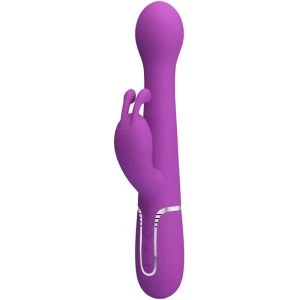 High Tech Pretty Love Dejon 3-in-1-Multifunctionele Rabbit-Vibrator met Parelketting in Paars