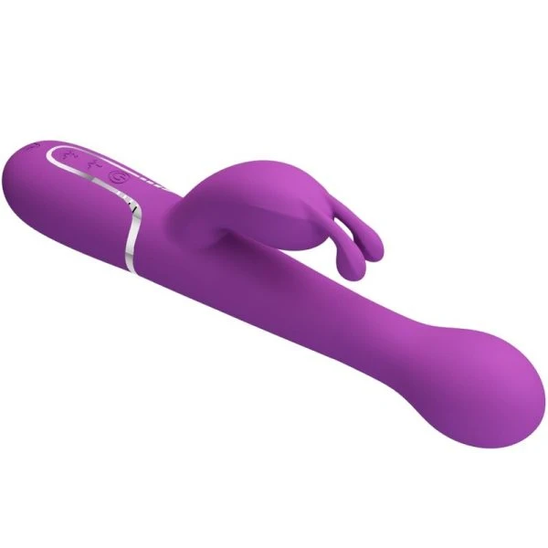 High Tech Pretty Love Dejon 3-in-1-Multifunktions-Rabbit-Vibrator mit Perlenkette in Lila