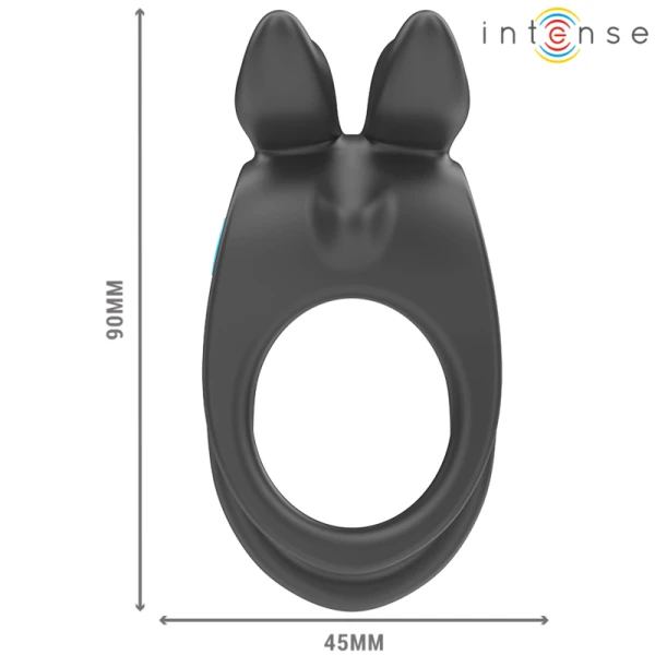 Intense FOR HIM Dubbele Penisring SAM Vibrator met 10 Trillingen, Zwart