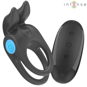 Intense FOR HIM Doppel-Penisring SAM Vibrator mit 10 Vibrationen, Schwarz