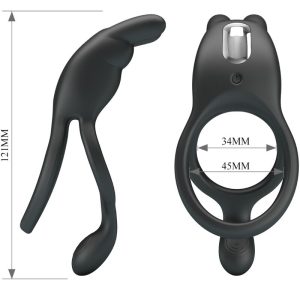 FOR HIM Pretty Love Seth Doppel-Vibrationsring Rabbit mit 7 Vibrationen Schwarz – Bild 6