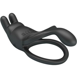FOR HIM Pretty Love Seth Doppel-Vibrationsring Rabbit mit 7 Vibrationen Schwarz – Bild 4