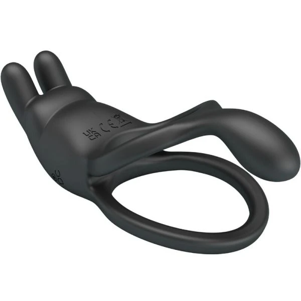 FOR HIM Pretty Love Seth Doppel-Vibrationsring Rabbit mit 7 Vibrationen Schwarz