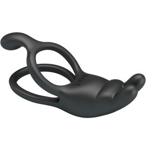 FOR HIM Pretty Love Seth Doppel-Vibrationsring Rabbit mit 7 Vibrationen Schwarz – Bild 5