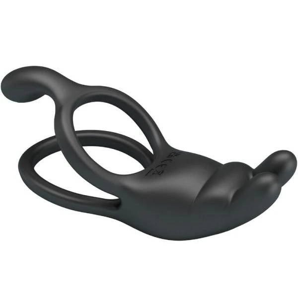 FOR HIM Pretty Love Seth Doppel-Vibrationsring Rabbit mit 7 Vibrationen Schwarz