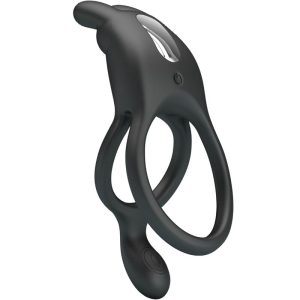 FOR HIM Pretty Love Seth Doppel-Vibrationsring Rabbit mit 7 Vibrationen Schwarz – Bild 2