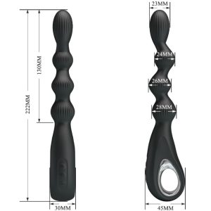 Anal Toys Pretty Love Federer Anale Vibrator met 12 Trillingen, Silicone, Zwart Anal Toys Pretty Love Federer Anale Vibrator met 12 Trillingen, Silicone, Zwart - Afbeelding 4