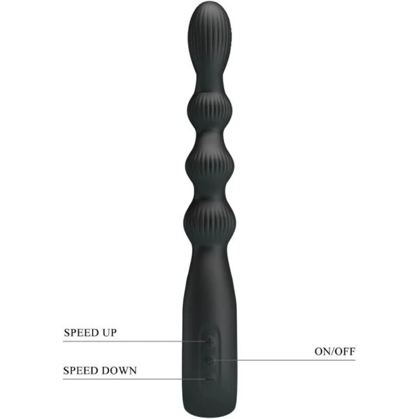 Anal Toys Pretty Love Federer Anale Vibrator met 12 Trillingen, Silicone, Zwart