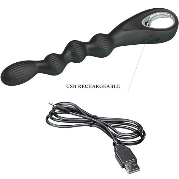 Anal Toys Pretty Love Federer Anale Vibrator met 12 Trillingen, Silicone, Zwart
