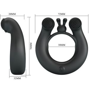 FOR HIM Pretty Love Dahlia Vibratiering met Clitorisstimulator, 12 standen, Zwart FOR HIM Pretty Love Dahlia Vibratiering met Clitorisstimulator, 12 standen, Zwart - Afbeelding 6