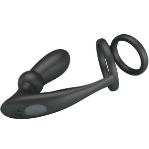 FOR HIM Pretty Love Emoni Penisring met Anaalplug, 12 Trillingen, Zwart FOR HIM Pretty Love Emoni Penisring met Anaalplug, 12 Trillingen, Zwart - Afbeelding 4