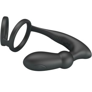 FOR HIM Pretty Love Emoni Penisring met Anaalplug, 12 Trillingen, Zwart FOR HIM Pretty Love Emoni Penisring met Anaalplug, 12 Trillingen, Zwart - Afbeelding 3
