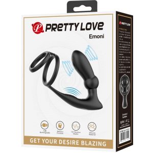 FOR HIM Pretty Love Emoni Penisring met Anaalplug, 12 Trillingen, Zwart FOR HIM Pretty Love Emoni Penisring met Anaalplug, 12 Trillingen, Zwart - Afbeelding 8