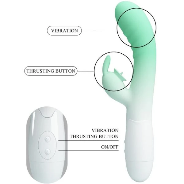 High Tech Pretty Love Cerberus Rabbit Vibrator met 30 functies groen
