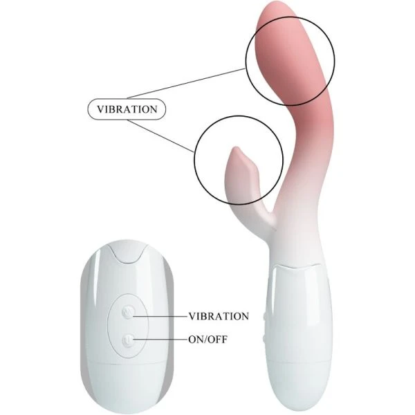 High Tech Pretty Love Brighty G-Punt Vibrator met Clitorisstimulator, 30 Trillingen, Roze