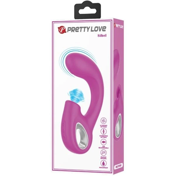 High Tech Pretty Love Sibel G-Punt Vibrator met Clitorisstimulator 10 Trillingen Paars