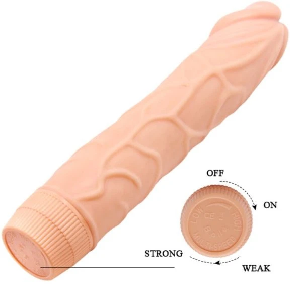 Baile Realistischer Vibrator BOB mit starker Äderung, TPR, hautfarben