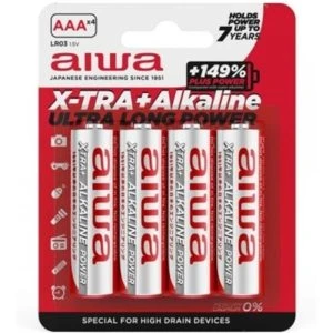 Aiwa AAA-Alkaline-Batterien LR03 Blister 4er-Pack