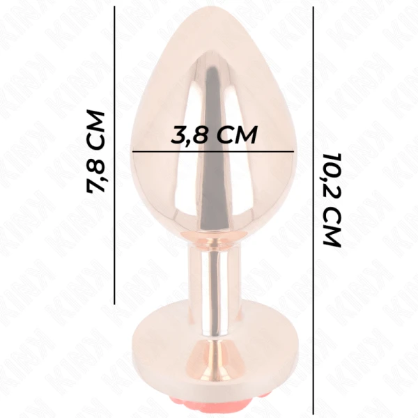 Kink Pleasure Plugs anaalplug van roestvrij staal met rozenbasis, L